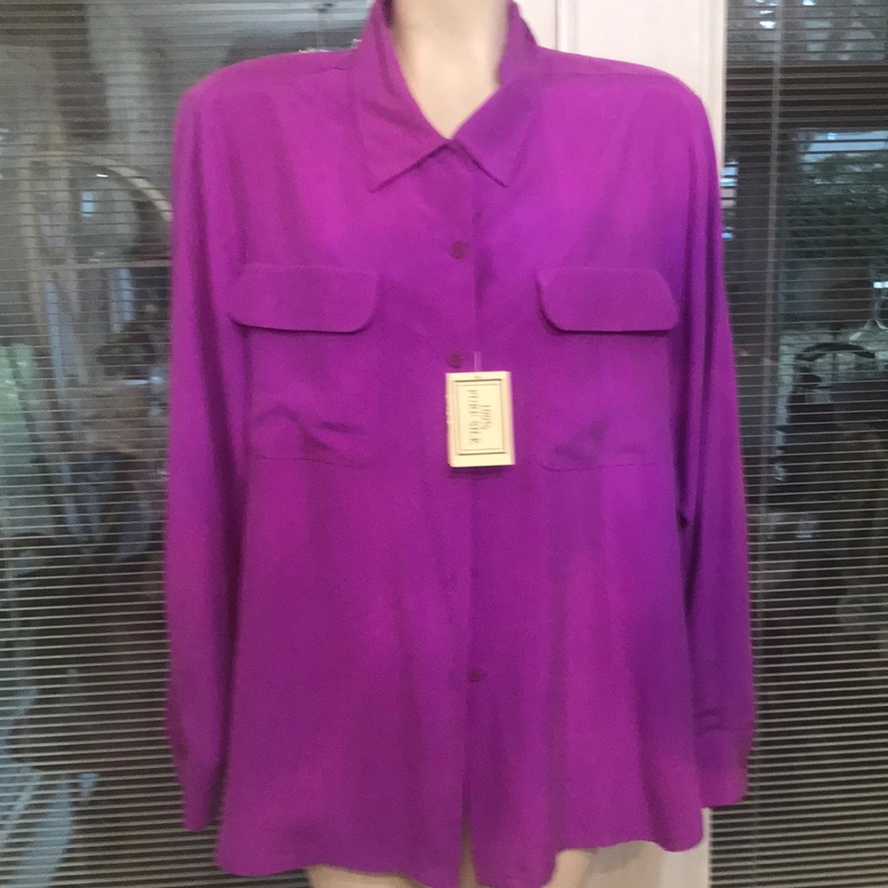 Vintage Purple Silk Blouse